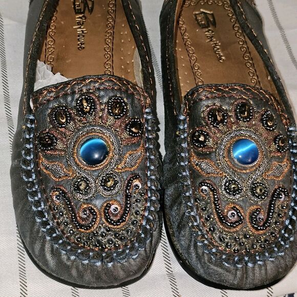Play House Sequin Beaded Clogs Mules Flats Shoes Women's Size 4 - Picture 2 of 10